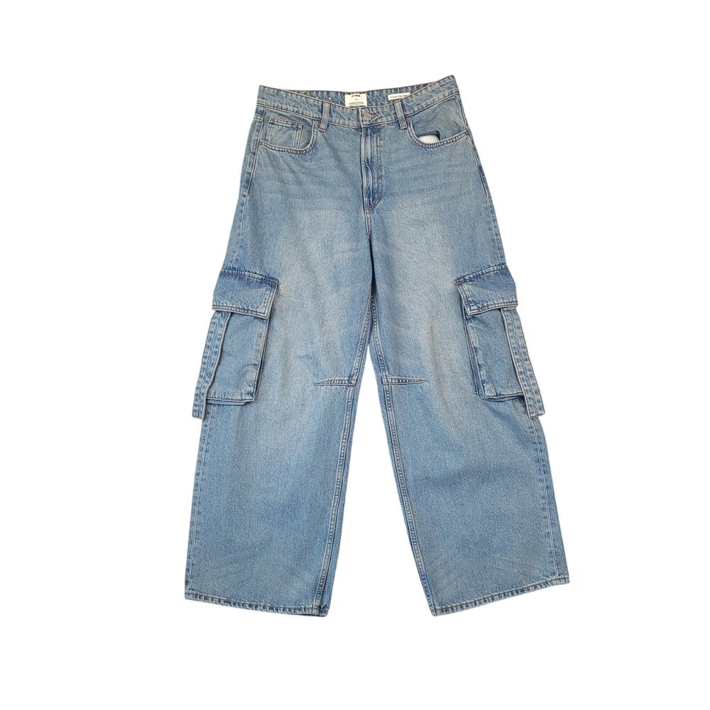 Cotton On Boyfriend Super Baggy Jeans Women 28 Cargo Light Wash Y2K Skater Fit